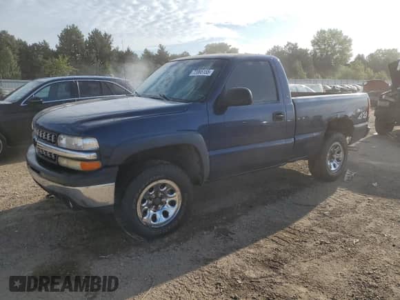 2002 Chevrolet Silverado 1500 LS with VIN 1GCEK14T72Z232488, listed as a Copart auction lot 72065155 with 193,997 mi miles and Salvage title. Bid and sale history available at DreamBid. Image 1.