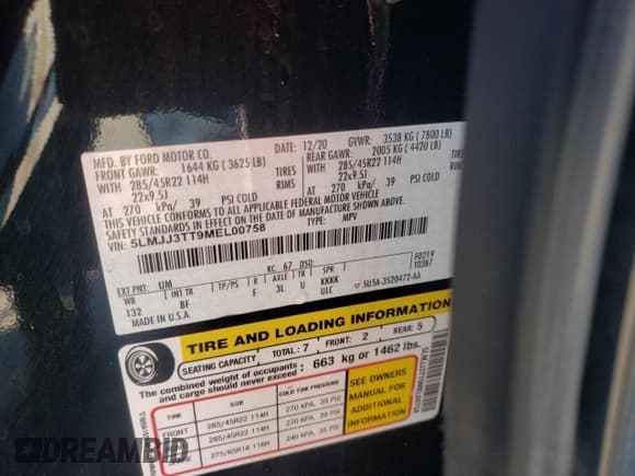 ✅ 2021 Lincoln Navigator Black Label • VIN: 5LMJJ3TT9MEL00758 • Лот: 87066494. Опубликован ранее на Copart с пробегом 103 136 миль. Бесплатный доступ к архиву аукционных продаж из США и подробный отчёт об истории автомобиля на DreamBid. Изображение 12.