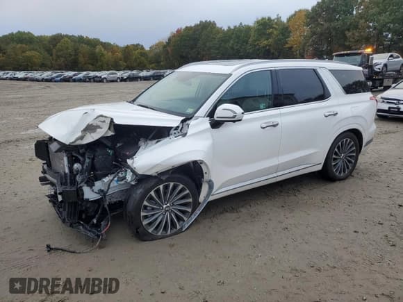 ✅ 2024 Hyundai Palisade Calligraphy • VIN: KM8R7DGEXRU722282 • Лот: 75621724. Опубликован ранее на Copart с пробегом 9 897 миль. Бесплатный доступ к архиву аукционных продаж из США и подробный отчёт об истории автомобиля на DreamBid. Изображение 1.