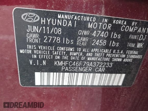 ✅ 2009 Hyundai Azera Limited • VIN: KMHFC46F79A372233 • Лот: 42522389. Опубликован ранее на IAAI с пробегом 193 783 миль. Бесплатный доступ к архиву аукционных продаж из США и подробный отчёт об истории автомобиля на DreamBid. Изображение 9.