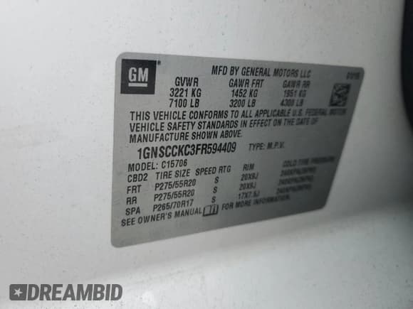 ✅ 2015 Chevrolet Tahoe LTZ • VIN: 1GNSCCKC3FR594409 • Lot: 90541215. Listed on Copart with 211,919 mi. Free auction sales archive from the USA and detailed vehicle history report at DreamBid. Image 13.