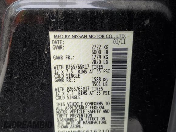 ✅ 2011 Nissan Pathfinder SV • VIN: 5N1AR1NN8BC616210 • Lot: 80763465. Wystawiony na Copart z przebiegiem 124 394 mil. Bezpłatny archiwum sprzedaży aukcyjnych z USA i szczegółowy raport historii pojazdu na DreamBid. Zdjęcie 13.