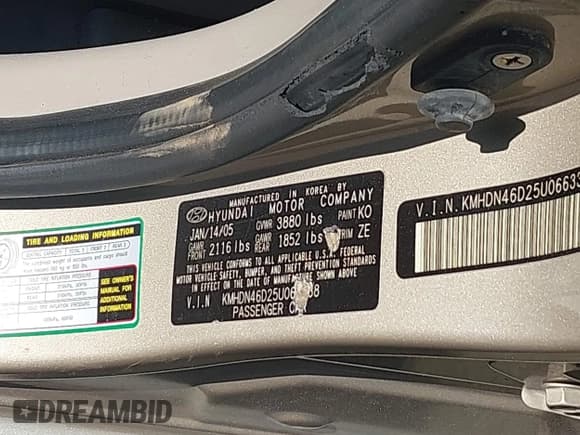 ✅ 2005 Hyundai Elantra GLS • VIN: KMHDN46D25U066338 • Lot: 42112570. Wystawiony na IAAI z przebiegiem 200 809 mil. Bezpłatny archiwum sprzedaży aukcyjnych z USA i szczegółowy raport historii pojazdu na DreamBid. Zdjęcie 9.