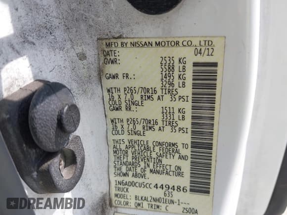 ✅ 2012 Nissan Frontier SV • VIN: 1N6AD0CU5CC449486 • Лот: 43101250. Опубликован ранее на IAAI с пробегом 128 404 миль. Бесплатный доступ к архиву аукционных продаж из США и подробный отчёт об истории автомобиля на DreamBid. Изображение 9.