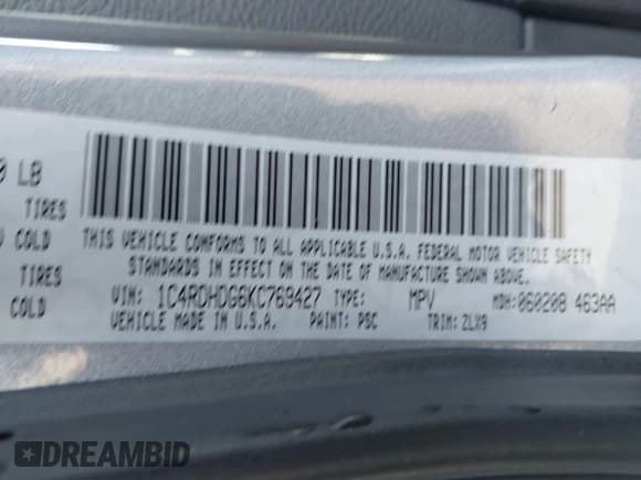 ✅ 2019 Dodge Durango GT Plus • VIN: 1C4RDHDG6KC769427 • Лот: 43376611. Опубликован ранее на IAAI с пробегом 120 615 миль. Бесплатный доступ к архиву аукционных продаж из США и подробный отчёт об истории автомобиля на DreamBid. Изображение 9.