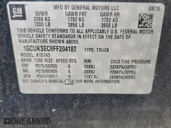 ✅ 2015 Chevrolet Silverado 1500 LTZ • VIN: 1GCUKSEC8FF204187 • Lot: 52074735. Wystawiony na Copart z przebiegiem 123 396 mil. Bezpłatny archiwum sprzedaży aukcyjnych z USA i szczegółowy raport historii pojazdu na DreamBid. Zdjęcie 14.