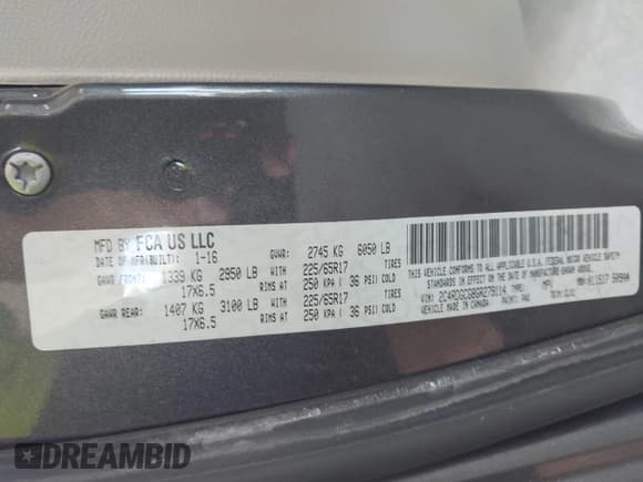 ✅ 2016 Dodge Grand Caravan SXT • VIN: 2C4RDGCG8GR279114 • Lot: 43400562. Listed on IAAI with 130,331 mi. Free auction sales archive from the USA and detailed vehicle history report at DreamBid. Image 9.