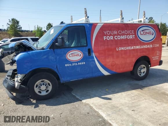 ✅ 2022 Chevrolet Express Cargo • VIN: 1GCWGAFPXN1268703 • Lot: 52439515. Listed on Copart with 63,576 mi. Free auction sales archive from the USA and detailed vehicle history report at DreamBid. Image 1.