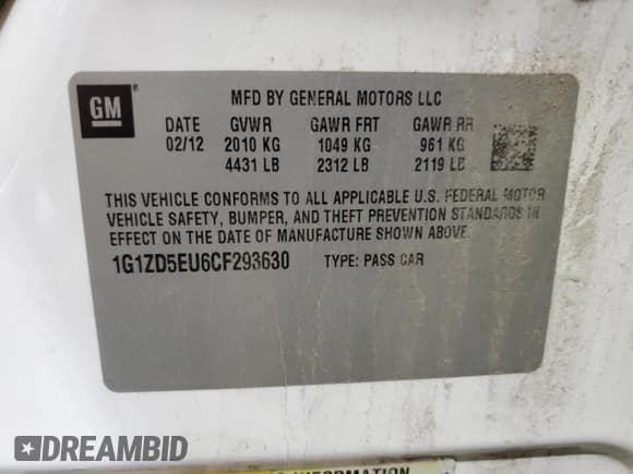 ✅ 2012 Chevrolet Malibu 2LT • VIN: 1G1ZD5EU6CF293630 • Lot: 71121184. Listed on Copart with 167,621 mi. Free auction sales archive from the USA and detailed vehicle history report at DreamBid. Image 12.