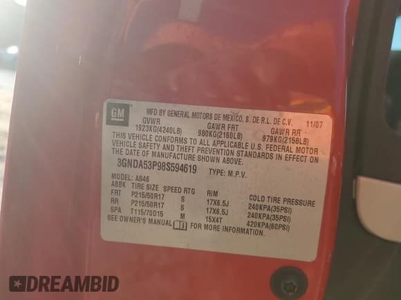 ✅ 2008 Chevrolet HHR LT • VIN: 3GNDA53P98S594619 • Lot: 76887334. Listed on Copart with 200,003 mi. Free auction sales archive from the USA and detailed vehicle history report at DreamBid. Image 15.