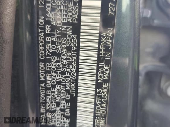 ✅ 2006 Scion xA • VIN: JTKKT624565019554 • Лот: 85881215. Опубликован ранее на Copart с пробегом 265 700 миль. Бесплатный доступ к архиву аукционных продаж из США и подробный отчёт об истории автомобиля на DreamBid. Изображение 12.