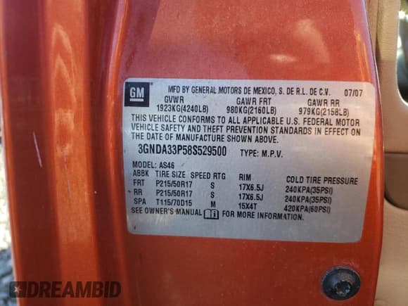 ✅ 2008 Chevrolet HHR LT • VIN: 3GNDA33P58S529500 • Lot: 81299914. Listed on Copart with 146,034 mi. Free auction sales archive from the USA and detailed vehicle history report at DreamBid. Image 12.