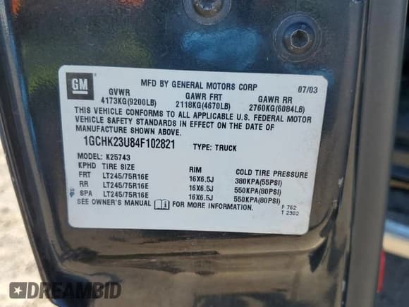 ✅ 2004 Chevrolet Silverado 2500HD LS • VIN: 1GCHK23U84F102821 • Lot: 91680675. Listed on Copart with Not provided. Free auction sales archive from the USA and detailed vehicle history report at DreamBid. Image 12.