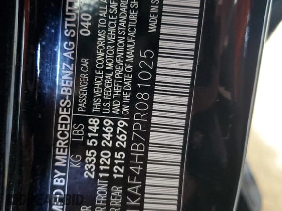 ✅ 2023 Mercedes-Benz C 300 • VIN: W1KAF4HB7PR081025 • Lot: 54853535. Wystawiony na Copart z przebiegiem 19 602 mil. Bezpłatny archiwum sprzedaży aukcyjnych z USA i szczegółowy raport historii pojazdu na DreamBid. Zdjęcie 13.