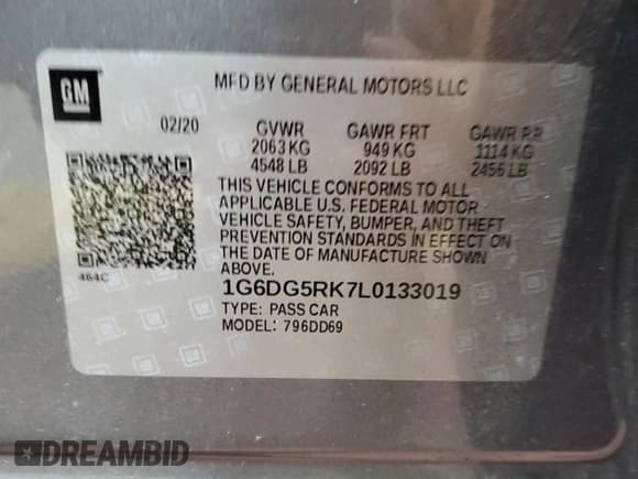 ✅ 2020 Cadillac CT4 Sport • VIN: 1G6DG5RK7L0133019 • Лот: 59563225. Опубликован ранее на Copart с пробегом 32 313 миль. Бесплатный доступ к архиву аукционных продаж из США и подробный отчёт об истории автомобиля на DreamBid. Изображение 12.