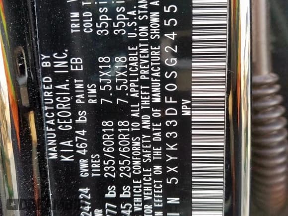✅ 2025 Kia Sportage EX • VIN: 5XYK33DF0SG245538 • Лот: 80135455. Опубликован ранее на Copart с пробегом 12 042 миль. Бесплатный доступ к архиву аукционных продаж из США и подробный отчёт об истории автомобиля на DreamBid. Изображение 12.