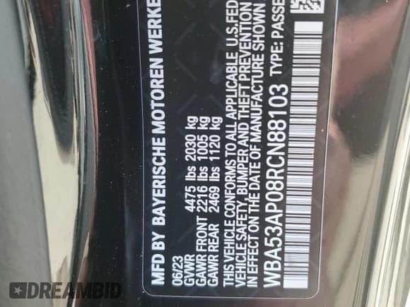 ✅ 2024 BMW 4 Series 430i • VIN: WBA53AP08RCN88103 • Lot: 67785645. Wystawiony na Copart z przebiegiem Nie podano. Bezpłatny archiwum sprzedaży aukcyjnych z USA i szczegółowy raport historii pojazdu na DreamBid. Zdjęcie 12.
