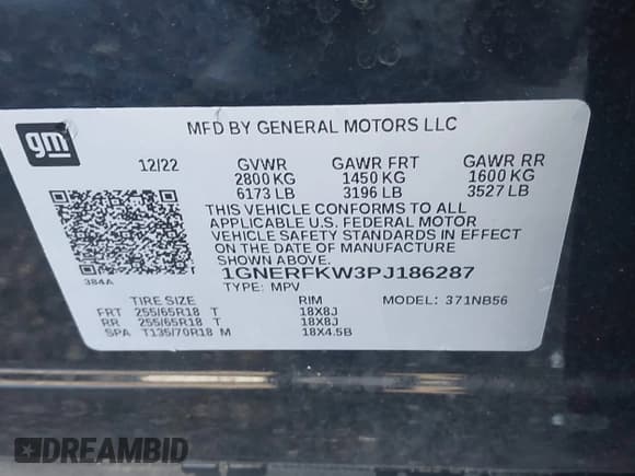 ✅ 2023 Chevrolet Traverse LS • VIN: 1GNERFKW3PJ186287 • Lot: 43292803. Wystawiony na IAAI z przebiegiem 62 634 mil. Bezpłatny archiwum sprzedaży aukcyjnych z USA i szczegółowy raport historii pojazdu na DreamBid. Zdjęcie 9.