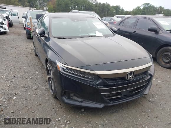 ✅ 2022 Honda Accord Sport • VIN: 1HGCV1F36NA021797 • Lot: 43362306. Listed on IAAI with 44,153 mi. Free auction sales archive from the USA and detailed vehicle history report at DreamBid. Image 1.