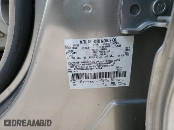 ✅ 2008 Ford Edge SE • VIN: 2FMDK46C98BA04784 • Лот: 43721685. Опубликован ранее на Copart с пробегом Не указан. Бесплатный доступ к архиву аукционных продаж из США и подробный отчёт об истории автомобиля на DreamBid. Изображение 15.