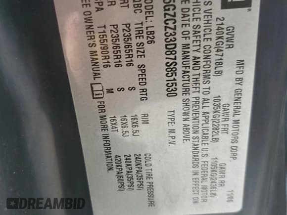 ✅ 2007 Saturn VUE I4 • VIN: 5GZCZ33D87S851530 • Lot: 56545765. Wystawiony na Copart z przebiegiem 206 576 mil. Bezpłatny archiwum sprzedaży aukcyjnych z USA i szczegółowy raport historii pojazdu na DreamBid. Zdjęcie 14.