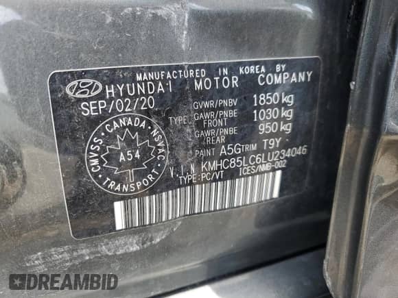 2020 Hyundai Ioniq SEL с VIN KMHC85LC6LU234046, выставлен на аукционе Copart как лот 66669664 с пробегом 104 281 миль миль и Списание • Salvage title. История ставок и продаж доступна на DreamBid. Изображение 12.