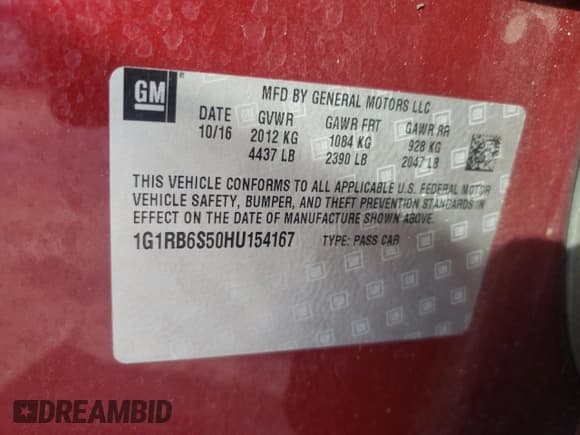 ✅ 2017 Chevrolet Volt Premier • VIN: 1G1RB6S50HU154167 • Лот: 82528494. Опубликован ранее на Copart с пробегом 140 710 миль. Бесплатный доступ к архиву аукционных продаж из США и подробный отчёт об истории автомобиля на DreamBid. Изображение 12.