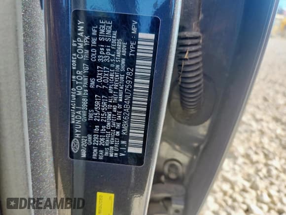 ✅ 2022 Hyundai Kona SEL • VIN: KM8K62AB4NU759782 • Лот: 91185015. Опубликован ранее на Copart с пробегом 10 996 миль. Бесплатный доступ к архиву аукционных продаж из США и подробный отчёт об истории автомобиля на DreamBid. Изображение 13.