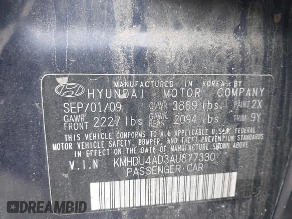 ✅ 2010 Hyundai Elantra GLS • VIN: KMHDU4AD3AU877330 • Лот: 42353336. Опубликован ранее на IAAI с пробегом 200 979 миль. Бесплатный доступ к архиву аукционных продаж из США и подробный отчёт об истории автомобиля на DreamBid. Изображение 9.