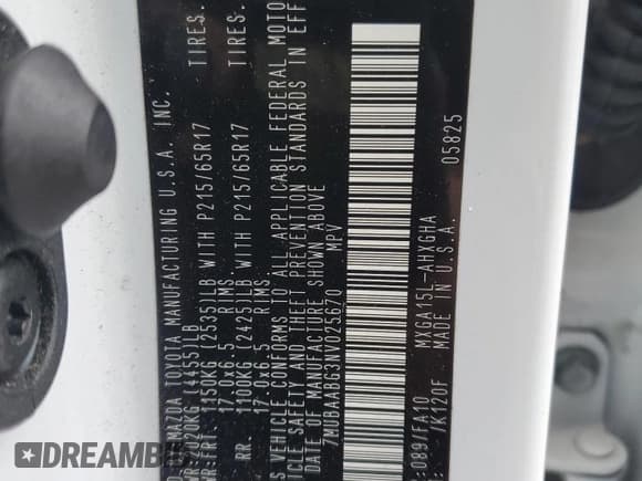 ✅ 2022 Toyota Corolla Cross LE • VIN: 7MUBAABG3NV025670 • Lot: 48017545. Listed on Copart with 96,150 mi. Free auction sales archive from the USA and detailed vehicle history report at DreamBid. Image 13.