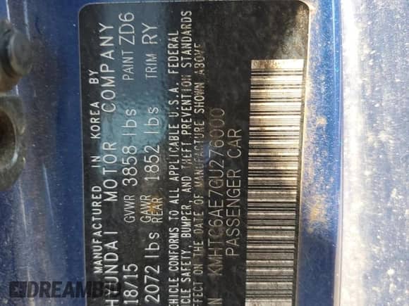 2016 Hyundai Veloster Turbo z VIN KMHTC6AE7GU276000, wystawiony jako Copart lot #69335545 z przebiegiem 106 188 mil mil oraz Czysty tytuł • Clean title. Historia ofert i sprzedaży dostępna na DreamBid. Obrazek 12.