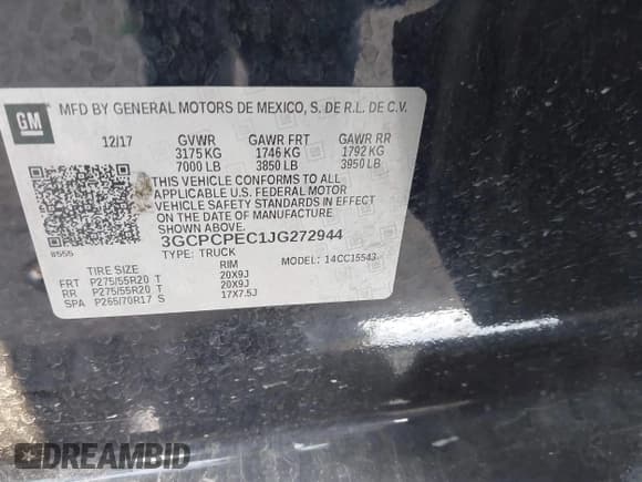 ✅ 2018 Chevrolet Silverado 1500 Custom • VIN: 3GCPCPEC1JG272944 • Lot: 43186784. Wystawiony na IAAI z przebiegiem 81 734 mil. Bezpłatny archiwum sprzedaży aukcyjnych z USA i szczegółowy raport historii pojazdu na DreamBid. Zdjęcie 9.