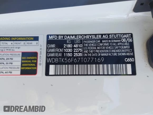 ✅ 2007 Mercedes-Benz CLK 350 • VIN: WDBTK56F67T077169 • Лот: 43554783. Опубликован ранее на IAAI с пробегом 213 525 миль. Бесплатный доступ к архиву аукционных продаж из США и подробный отчёт об истории автомобиля на DreamBid. Изображение 9.