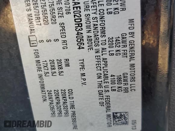 ✅ 2013 Chevrolet Tahoe LS • VIN: 1GNSCAE02DR340564 • Lot: 89885085. Wystawiony na Copart z przebiegiem 218 499 mil. Bezpłatny archiwum sprzedaży aukcyjnych z USA i szczegółowy raport historii pojazdu na DreamBid. Zdjęcie 13.