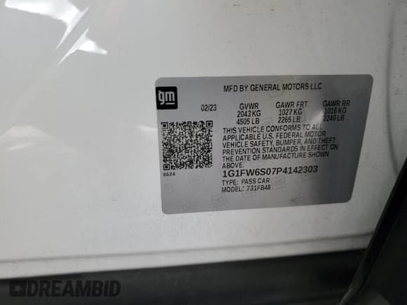✅ 2023 Chevrolet Bolt EV 1LT • VIN: 1G1FW6S07P4142303 • Lot: 63215444. Wystawiony na Copart z przebiegiem 16 338 mil. Bezpłatny archiwum sprzedaży aukcyjnych z USA i szczegółowy raport historii pojazdu na DreamBid. Zdjęcie 13.