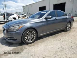 2015 Hyundai Genesis 3.8L with VIN KMHGN4JE4FU091224, listed as a Copart auction lot 69748745 with 144,775 mi miles and Salvage title. Bid and sale history available at DreamBid. Image 1.