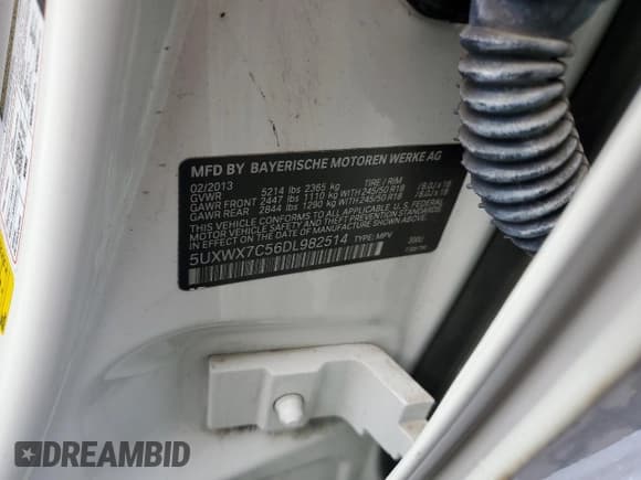 ✅ 2013 BMW X3 xDrive35i • VIN: 5UXWX7C56DL982514 • Lot: 68014745. Wystawiony na Copart z przebiegiem 76 842 mil. Bezpłatny archiwum sprzedaży aukcyjnych z USA i szczegółowy raport historii pojazdu na DreamBid. Zdjęcie 13.