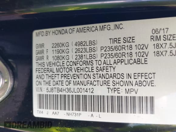 ✅ 2018 Acura RDX • VIN: 5J8TB4H36JL001412 • Лот: 43269141. Опубликован ранее на IAAI с пробегом 109 232 миль. Бесплатный доступ к архиву аукционных продаж из США и подробный отчёт об истории автомобиля на DreamBid. Изображение 9.