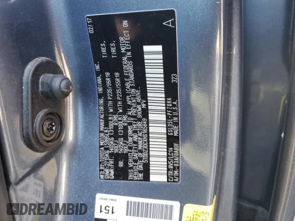 ✅ 2017 Toyota Sienna XLE • VIN: 5TDDZ3DCXHS165849 • Lot: 84985585. Wystawiony na Copart z przebiegiem 82 857 mil. Bezpłatny archiwum sprzedaży aukcyjnych z USA i szczegółowy raport historii pojazdu na DreamBid. Zdjęcie 13.