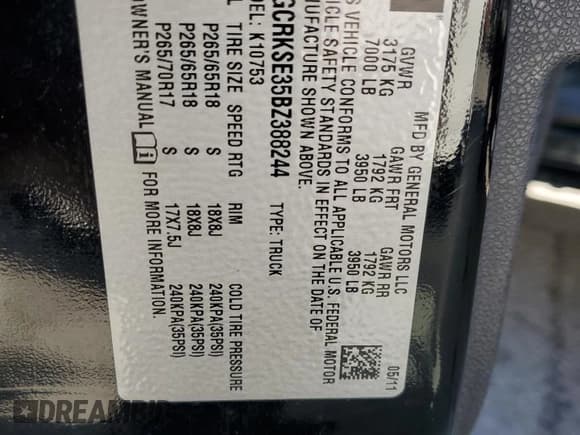 ✅ 2011 Chevrolet Silverado 1500 LT • VIN: 1GCRKSE35BZ388244 • Lot: 86141985. Listed on Copart with 194,399 mi. Free auction sales archive from the USA and detailed vehicle history report at DreamBid. Image 12.