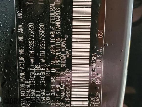 ✅ 2021 Toyota Highlander XSE • VIN: 5TDLZRBH3MS096137 • Lot: 84579795. Listed on Copart with 82,601 mi. Free auction sales archive from the USA and detailed vehicle history report at DreamBid. Image 14.