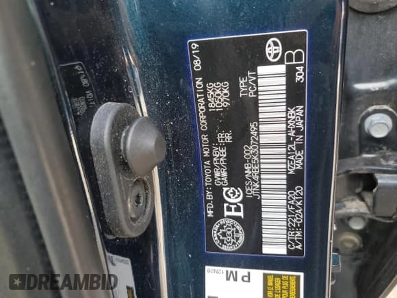 ✅ 2019 Toyota Corolla XSE • VIN: JTNK4RBE5K3072495 • Lot: 92694075. Listed on Copart with 74,712 mi. Free auction sales archive from the USA and detailed vehicle history report at DreamBid. Image 12.