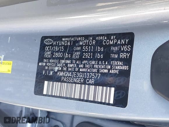 ✅ 2016 Hyundai Genesis 3.8L • VIN: KMHGN4JE3GU137577 • Lot: 41599851. Wystawiony na IAAI z przebiegiem 158 011 mil. Bezpłatny archiwum sprzedaży aukcyjnych z USA i szczegółowy raport historii pojazdu na DreamBid. Zdjęcie 9.