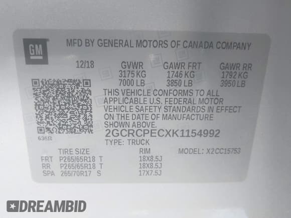 ✅ 2019 Chevrolet Silverado 1500 LT • VIN: 2GCRCPECXK1154992 • Lot: 43507958. Wystawiony na IAAI z przebiegiem 117 450 mil. Bezpłatny archiwum sprzedaży aukcyjnych z USA i szczegółowy raport historii pojazdu na DreamBid. Zdjęcie 9.