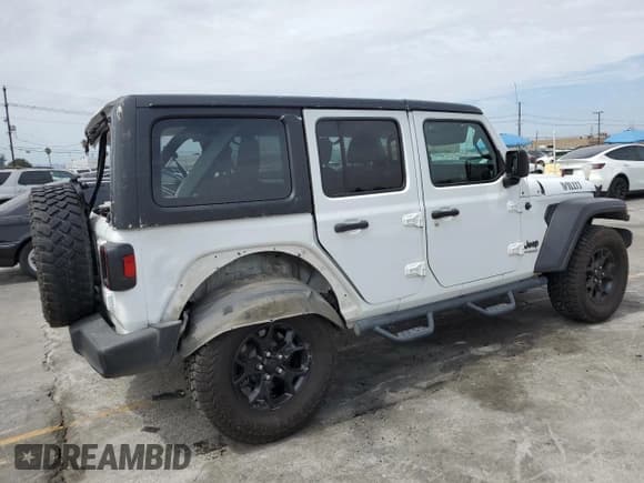 ✅ 2021 Jeep Wrangler Unlimited Willys Sport • VIN: 1C4HJXDG5MW614139 • Lot: 70332735. Listed on Copart with 79,608 mi. Free auction sales archive from the USA and detailed vehicle history report at DreamBid. Image 3.