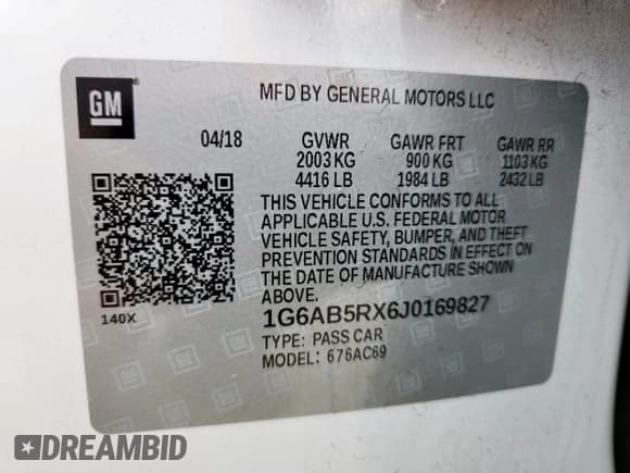 ✅ 2018 Cadillac ATS Luxury RWD • VIN: 1G6AB5RX6J0169827 • Lot: 63731395. Wystawiony na Copart z przebiegiem 72 729 mil. Bezpłatny archiwum sprzedaży aukcyjnych z USA i szczegółowy raport historii pojazdu na DreamBid. Zdjęcie 12.