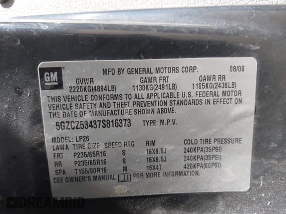 ✅ 2007 Saturn VUE V6 • VIN: 5GZCZ53437S816373 • Lot: 41594442. Wystawiony na IAAI z przebiegiem 206 891 mil. Bezpłatny archiwum sprzedaży aukcyjnych z USA i szczegółowy raport historii pojazdu na DreamBid. Zdjęcie 9.