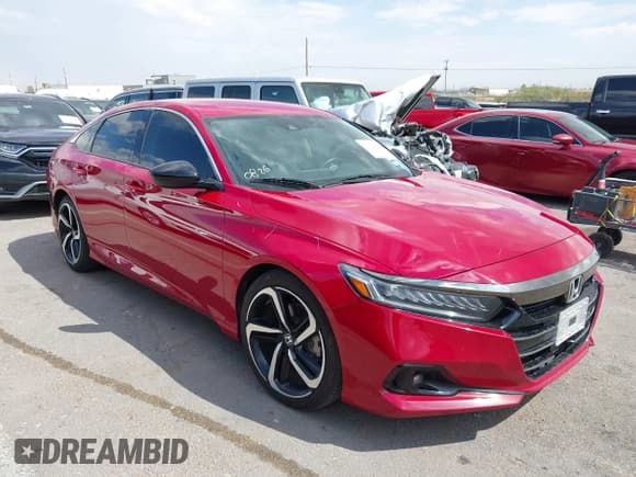 ✅ 2021 Honda Accord Sport SE • VIN: 1HGCV1F49MA058088 • Lot: 43070440. Listed on IAAI with 98,449 mi. Free auction sales archive from the USA and detailed vehicle history report at DreamBid. Image 1.
