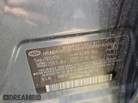 ✅ 2010 Hyundai Sonata GLS • VIN: 5NPET4AC0AH628710 • Лот: 68675874. Опубликован ранее на Copart с пробегом 140 246 миль. Бесплатный доступ к архиву аукционных продаж из США и подробный отчёт об истории автомобиля на DreamBid. Изображение 12.