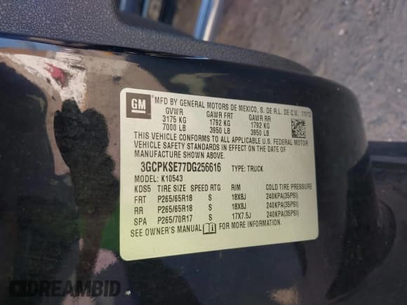 ✅ 2013 Chevrolet Silverado 1500 LT • VIN: 3GCPKSE77DG256616 • Lot: 43355281. Wystawiony na IAAI z przebiegiem 192 834 mil. Bezpłatny archiwum sprzedaży aukcyjnych z USA i szczegółowy raport historii pojazdu na DreamBid. Zdjęcie 9.